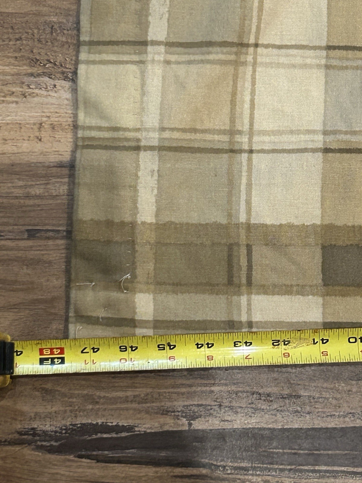Cedrick Tan Beige Plaid Flannel Drapes 2 Panels 83×48 Jc Penney Euro Pinch Pleat