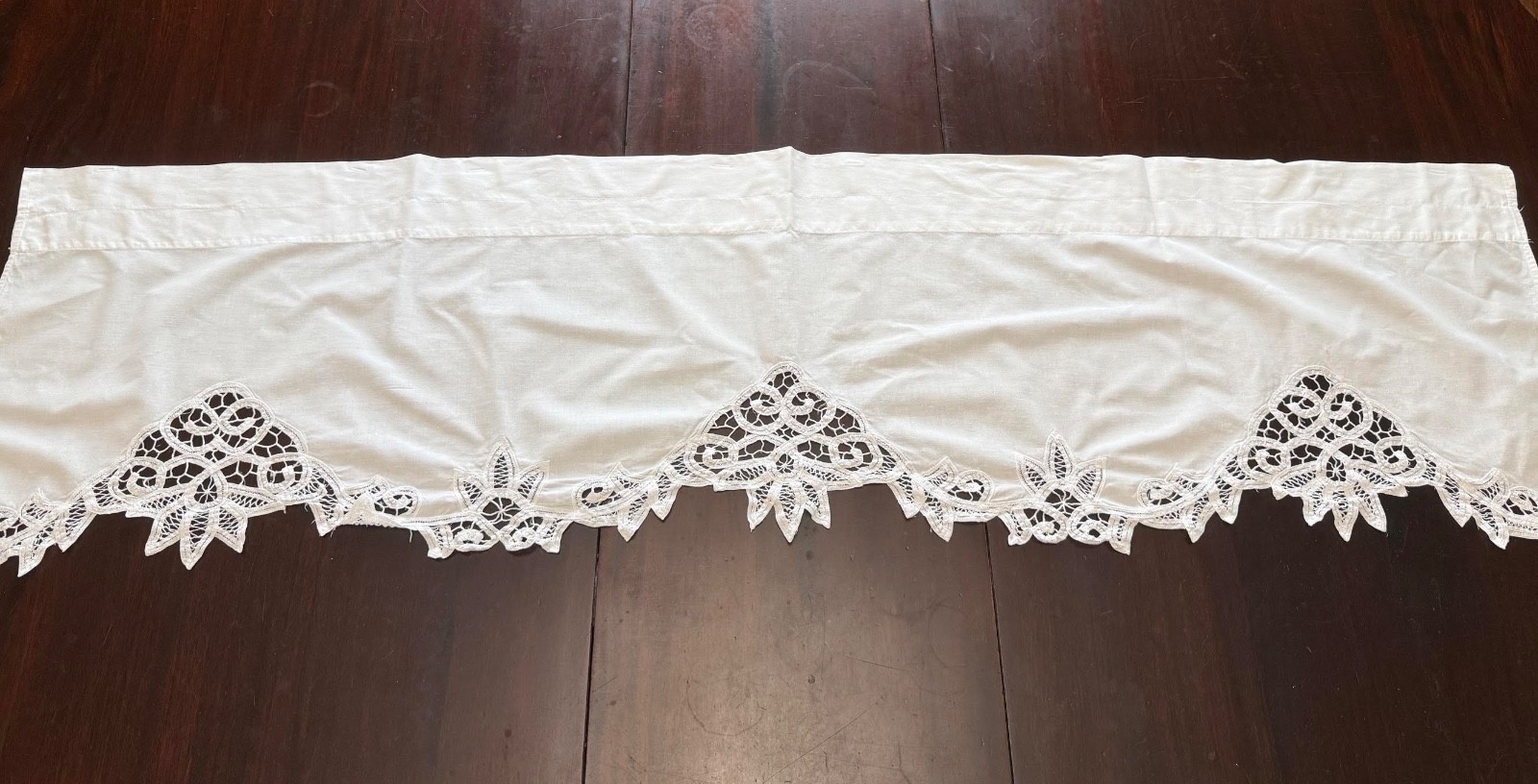 Battenberg White Cotton Curtains Valances Swags 9 Pieces 3 Sets Cottage Core