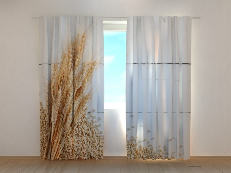Window Curtain Printed with Harvest Image Wellmira Made to Measure