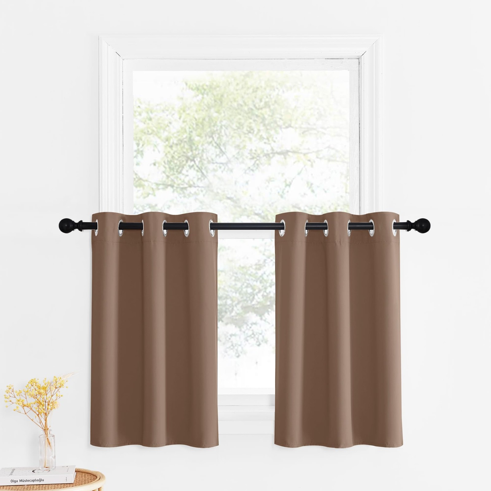 Blackout Curtain Valances, Short Cafe Kitchen Tiers, Room Darkening Small Win…