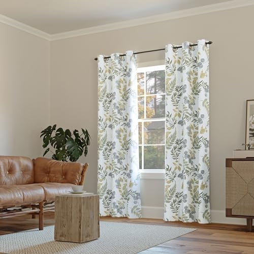Remi Floral Leaf Print Blackout Grommet 40″W x 84″L (Pack of 1) Multi Color