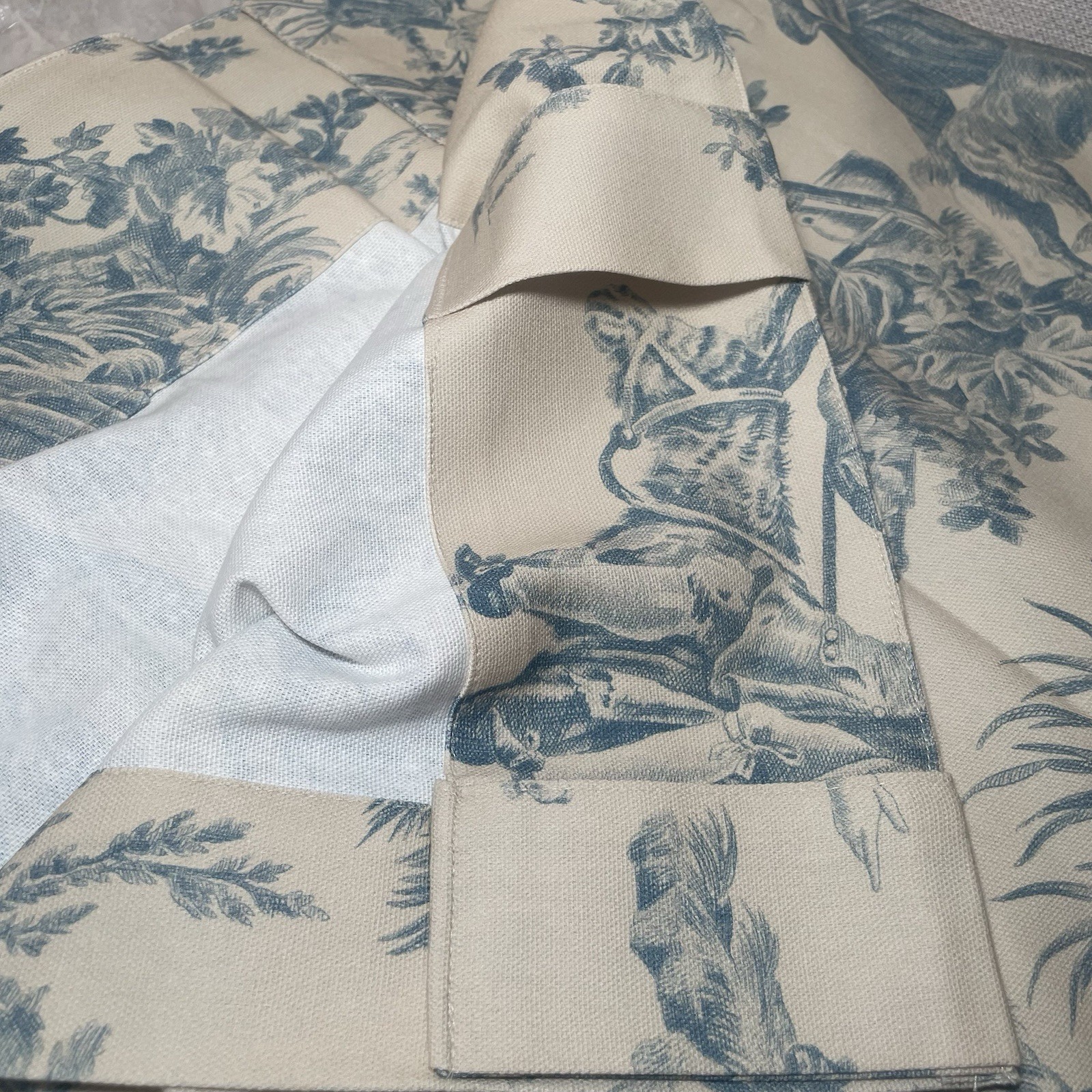 1 Maison d’ Hermine THE MILLER DENIM cotton CURTAIN PANEL back tab 50 X 84 NEW