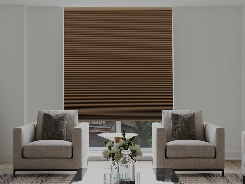 Made to Measure Cordless Darkening Blackout Brown Cellular Shade Honeycomb Blind