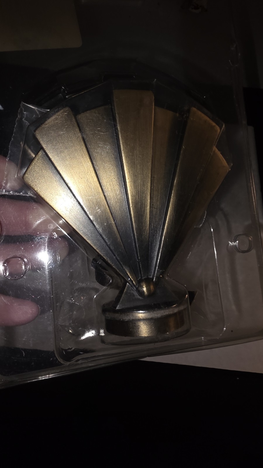 Kirsch Art Deco Fan Brushed Bronze Mcm Fits 1 3/8 Curtain Rod