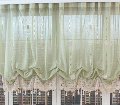 Pastoral 57-Inch-by-69-Inch Adjustable Balloon Manual Hook Flower Shade