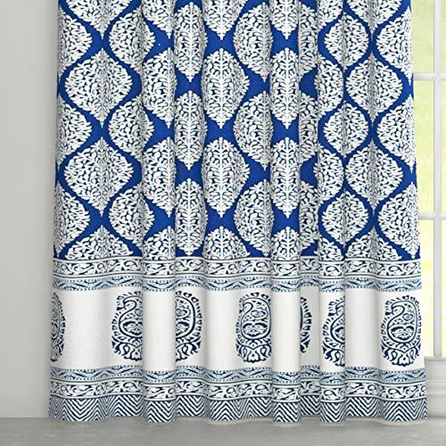 Hand Block Printed Cotton Daylight Door Curtains with Eyelets (4 x 7ft) Set of 2