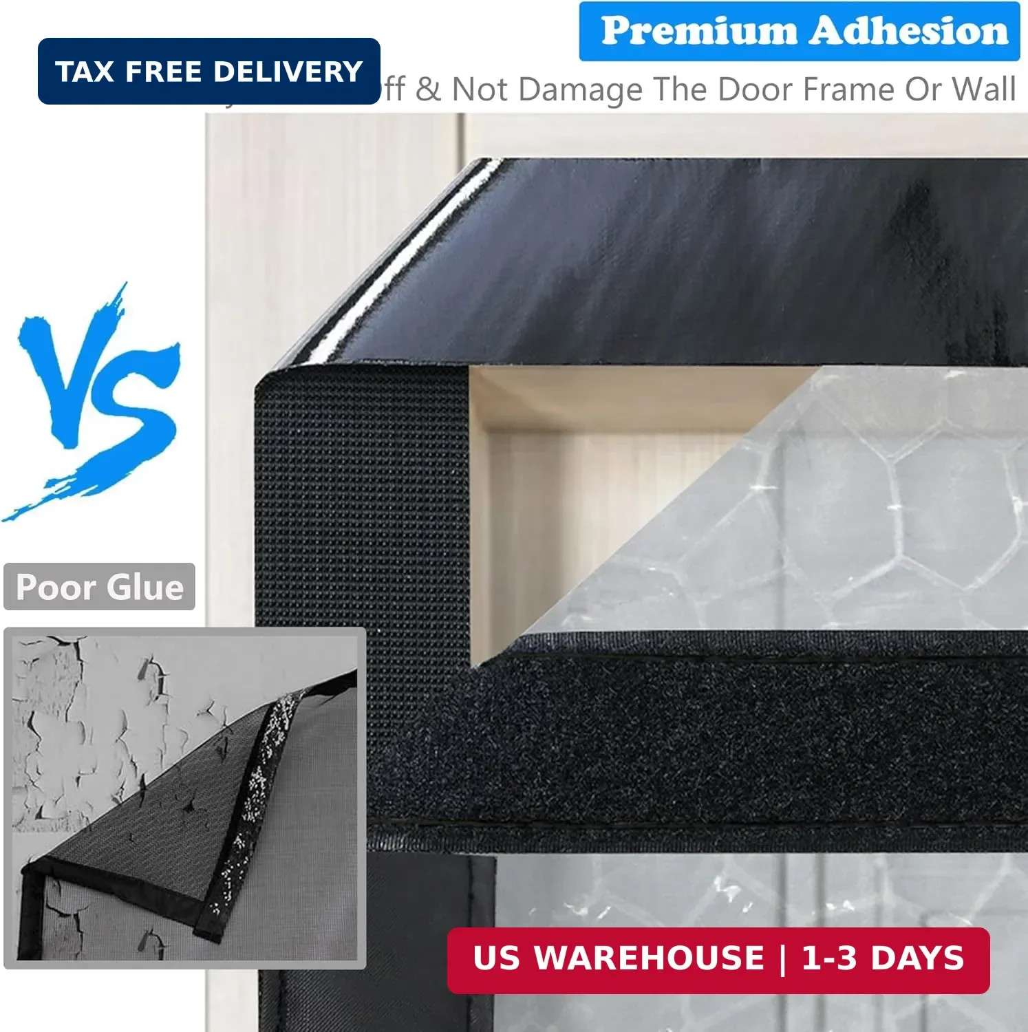 RELIANCER Magnetic Thermal Insulated Door Curtain,Waterproof EVA Door Cover,Fit