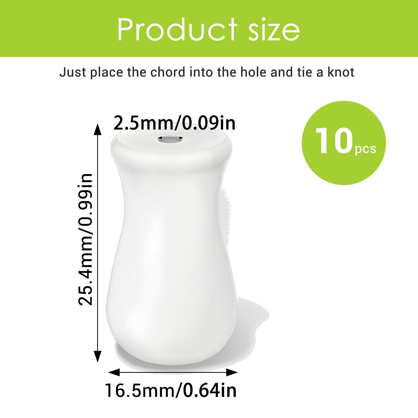 White Plastic Cord Tassel Window Blind Pull Knobs Drops End Crafts 10 PCS