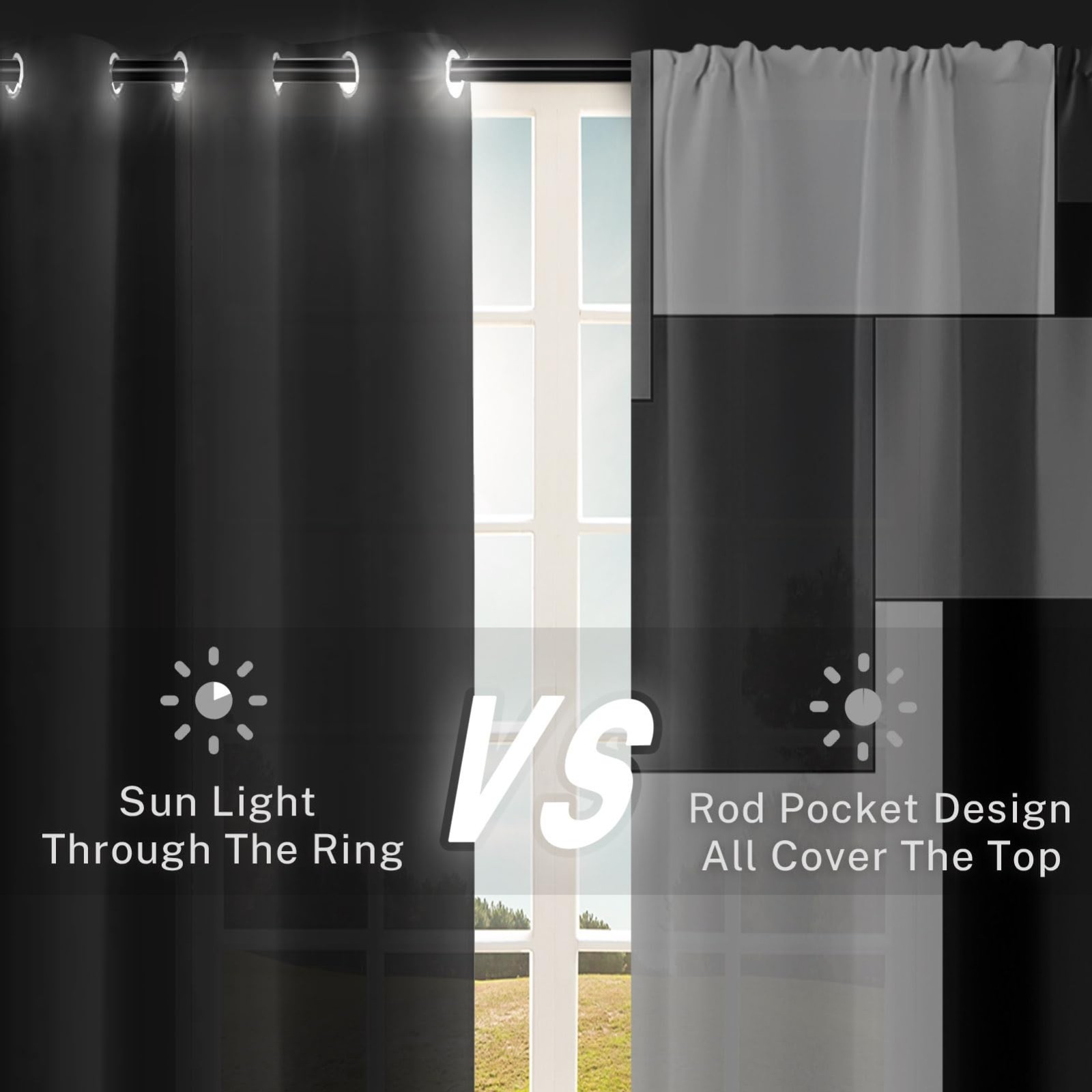Modern Curtains 63 Inch Length, Abstract Design, 2 Panels