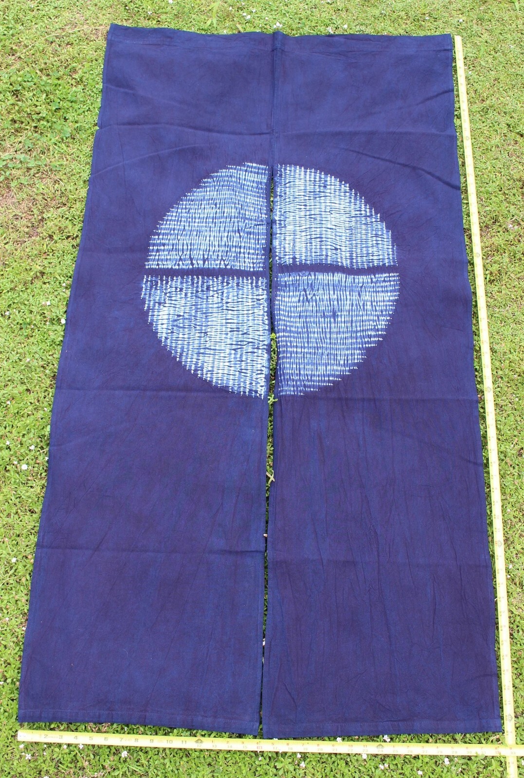 Vintage Japanese Shibori Noren Natural Tie-Dye Indigo Cotton Door Way Curtain