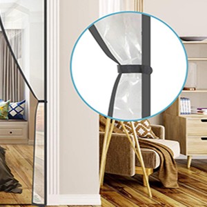 Transparent Reversible Left or Right Side Opening Insulated Door Curtain,