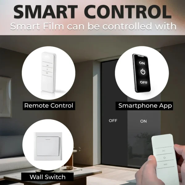 Black PDLC Smart Film Switchable Privacy Window Tint UV Heat Control Film