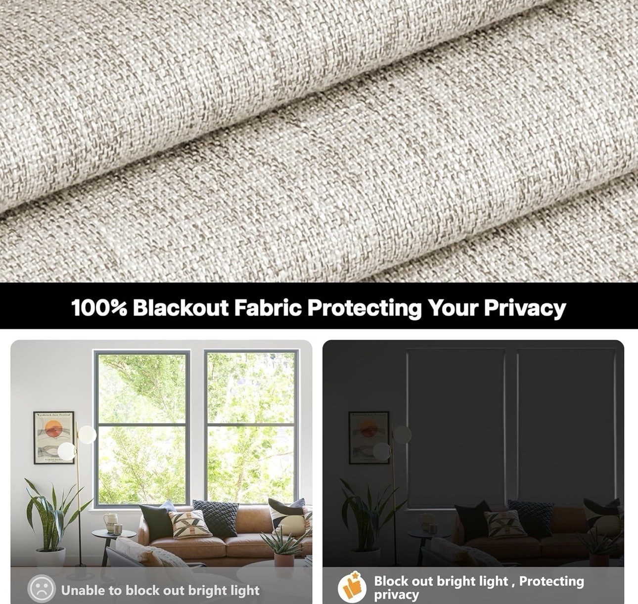 LazBlinds No Drill Cordless Roman Shade 28×64 ￼ Belgium Beige Light Blocking