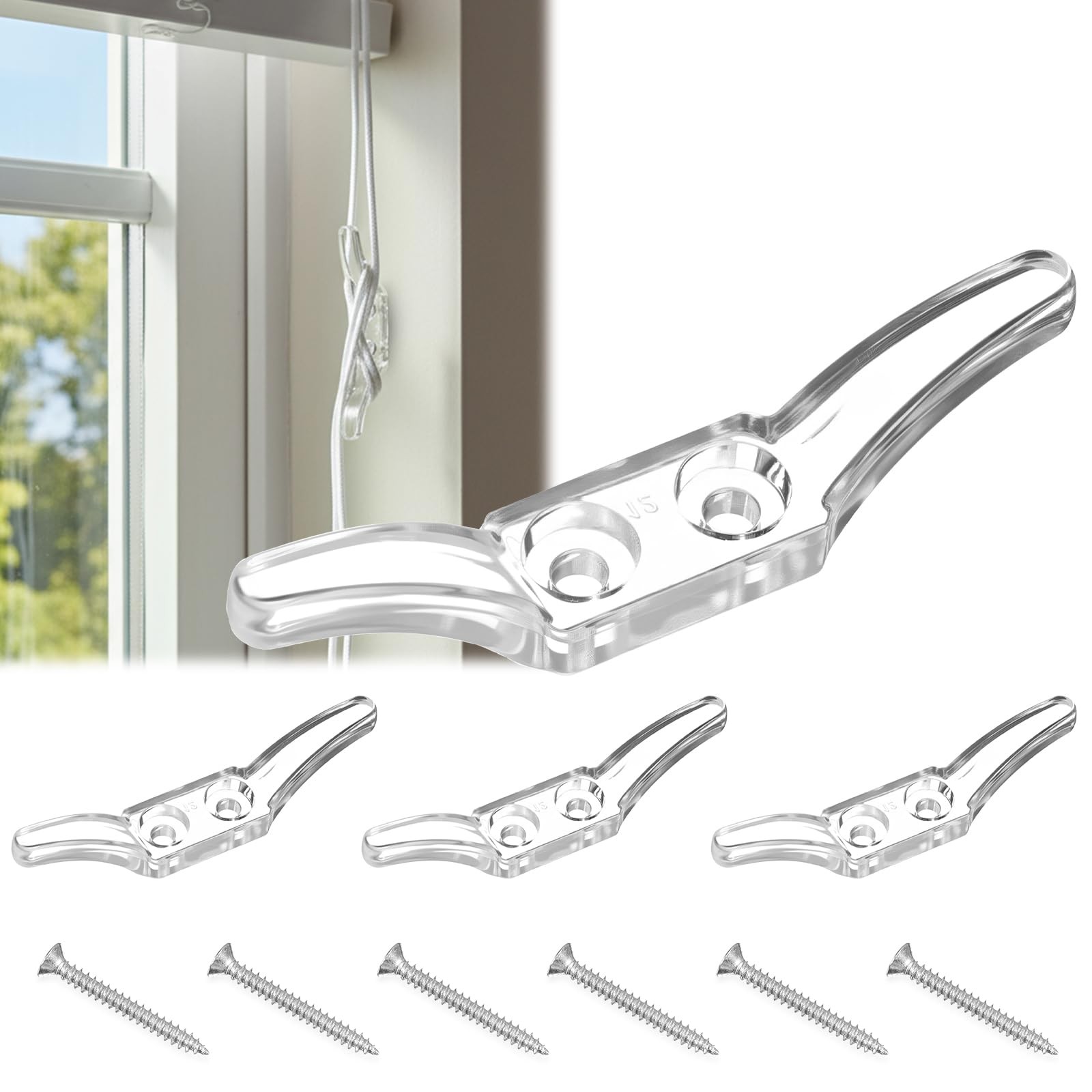 Blind Accessories Hooks, 4 Pcs Cord Cleats for Blinds, Window Blind Cord Hold…