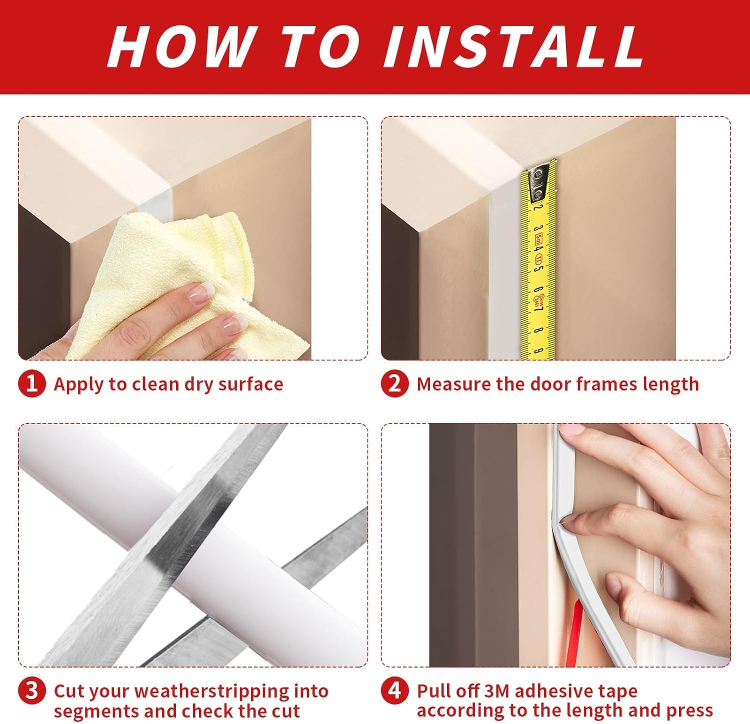 Effortless Door Sealing: 40ft Self-Adhesive Weatherstripping for Home Comfort