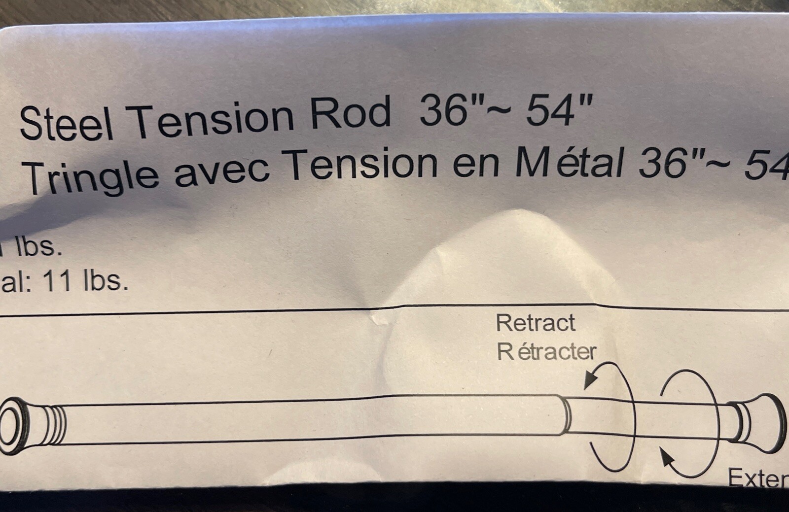 Pottery Barn Teen Window Steel Tension Rod 36-54″ – NEW