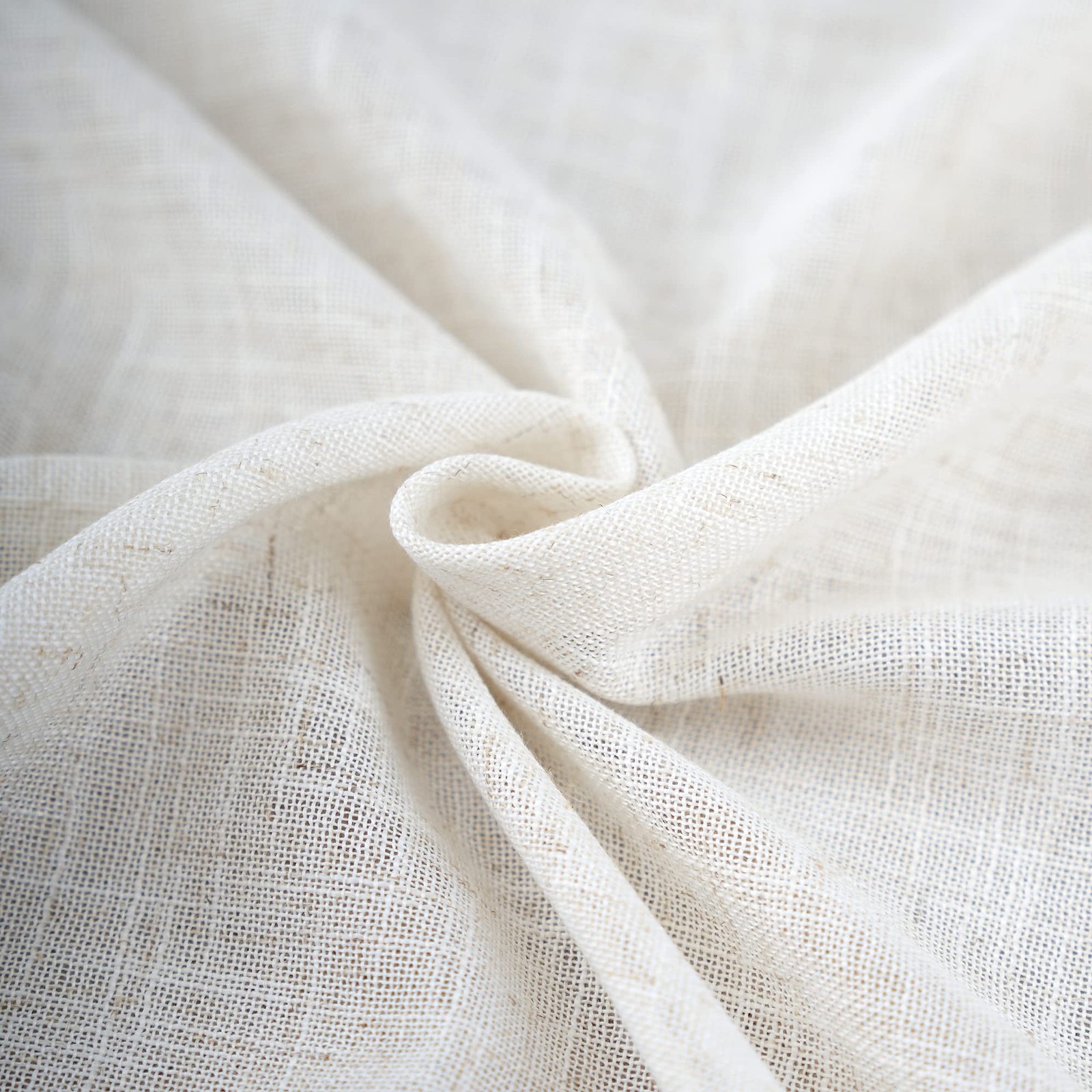 VOILYBIRD Natural Linen Semi Sheer Curtains Tab Top Light Filtering Elegant