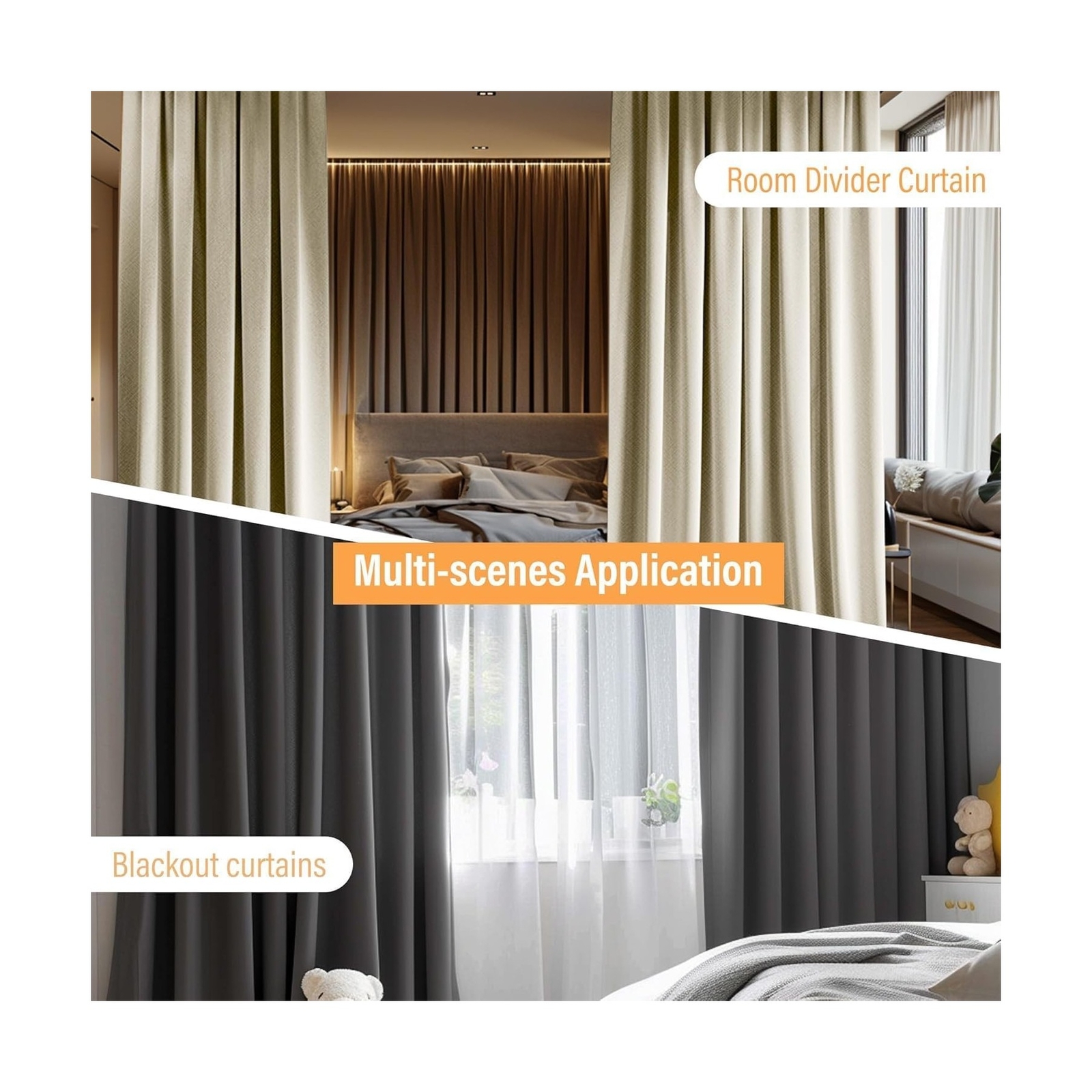 Ceiling Curtain Track Sets Room Divider Curtain Ceiling Track for Curtain Fle…