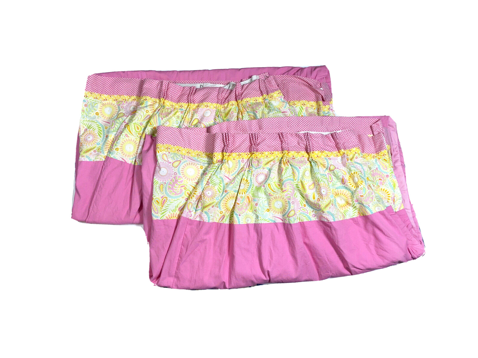 2 Custom Made Luxury Pinch Pleat Curtains Drapes Pink Lilly Stye Girls Heavy