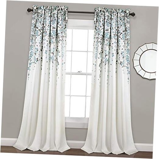 Weeping Flower Light 52″W x 108″L (Pack of 2) Blue & Gray Window Panels
