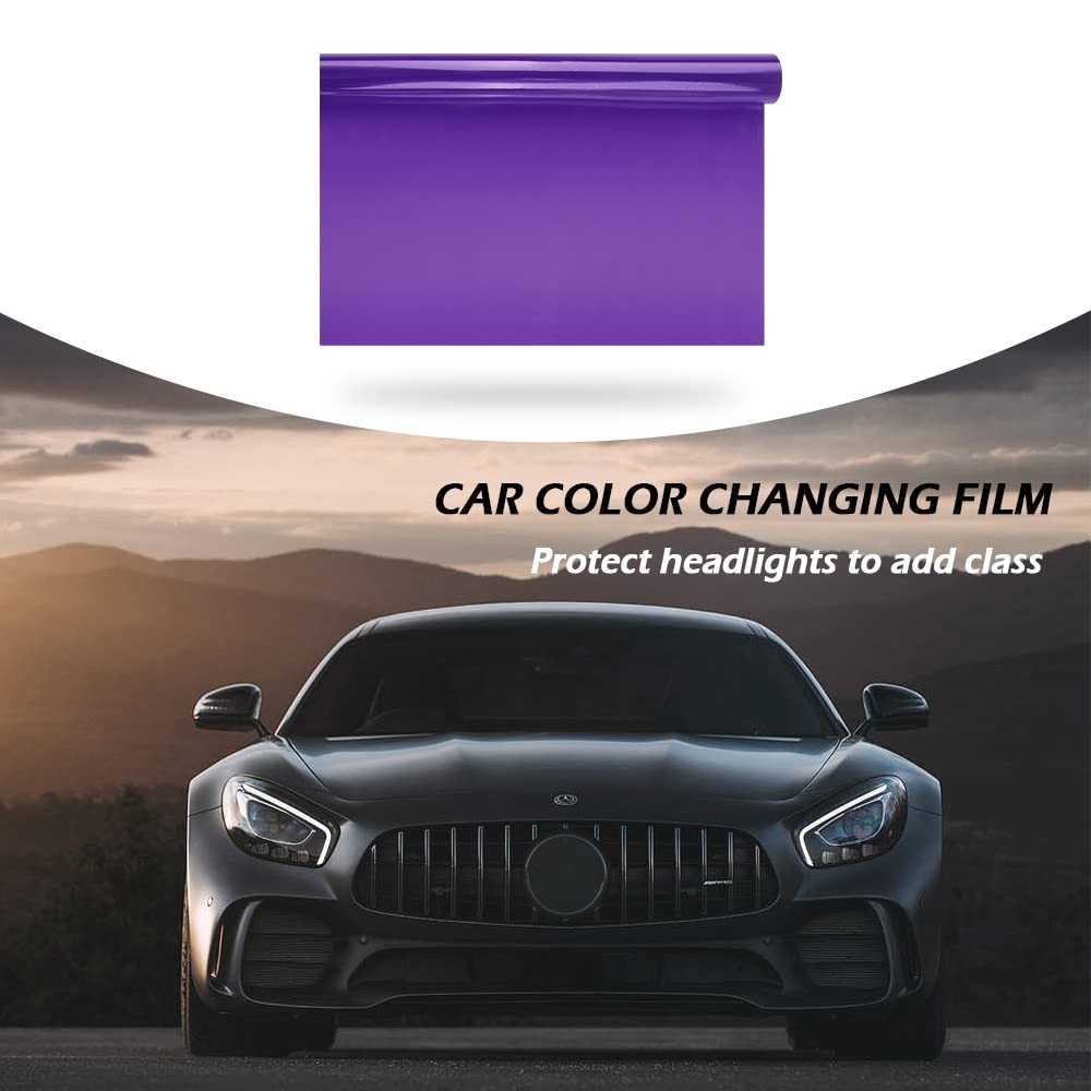 12 X 48inch Car Light Tintilm, Cuttable&Stretchability Car Headlight Purple F