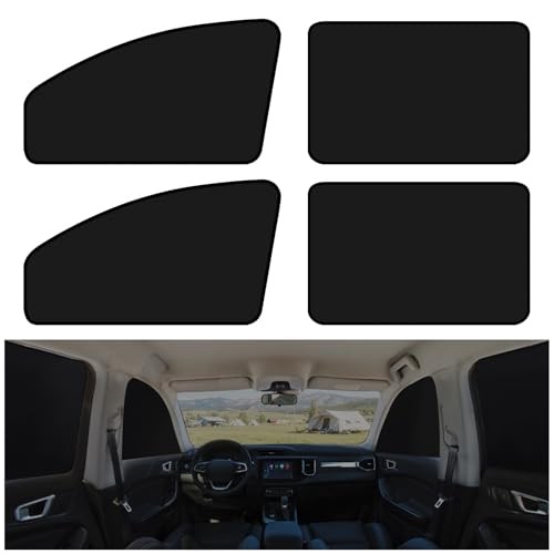 Magnetic Car Side Window Shades 4 Pack, 100% Black-Smooth Blackout (4PCS)