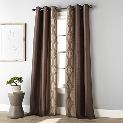 Stratford Park Kath Light Filtering Grommet 37″W x 84″L (Pack of 2) Brown-2
