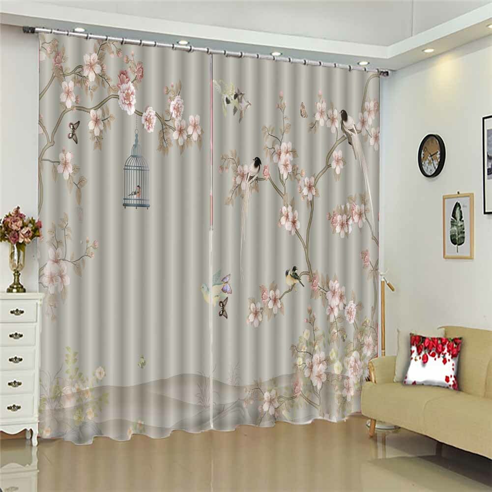 Flower Expand Exchanges 3D Curtain Blockout Photo Printing Curtains Drape Fabric