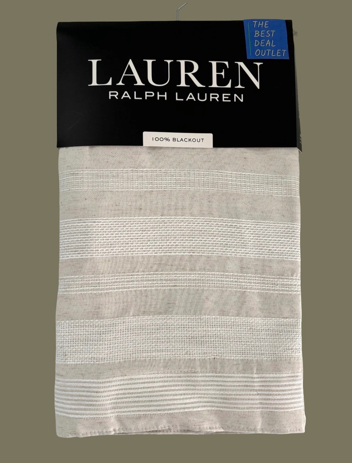 Ralph Lauren Window Curtains 2 Panels 100% Blackout 54 x 96 Linen Carson Natural