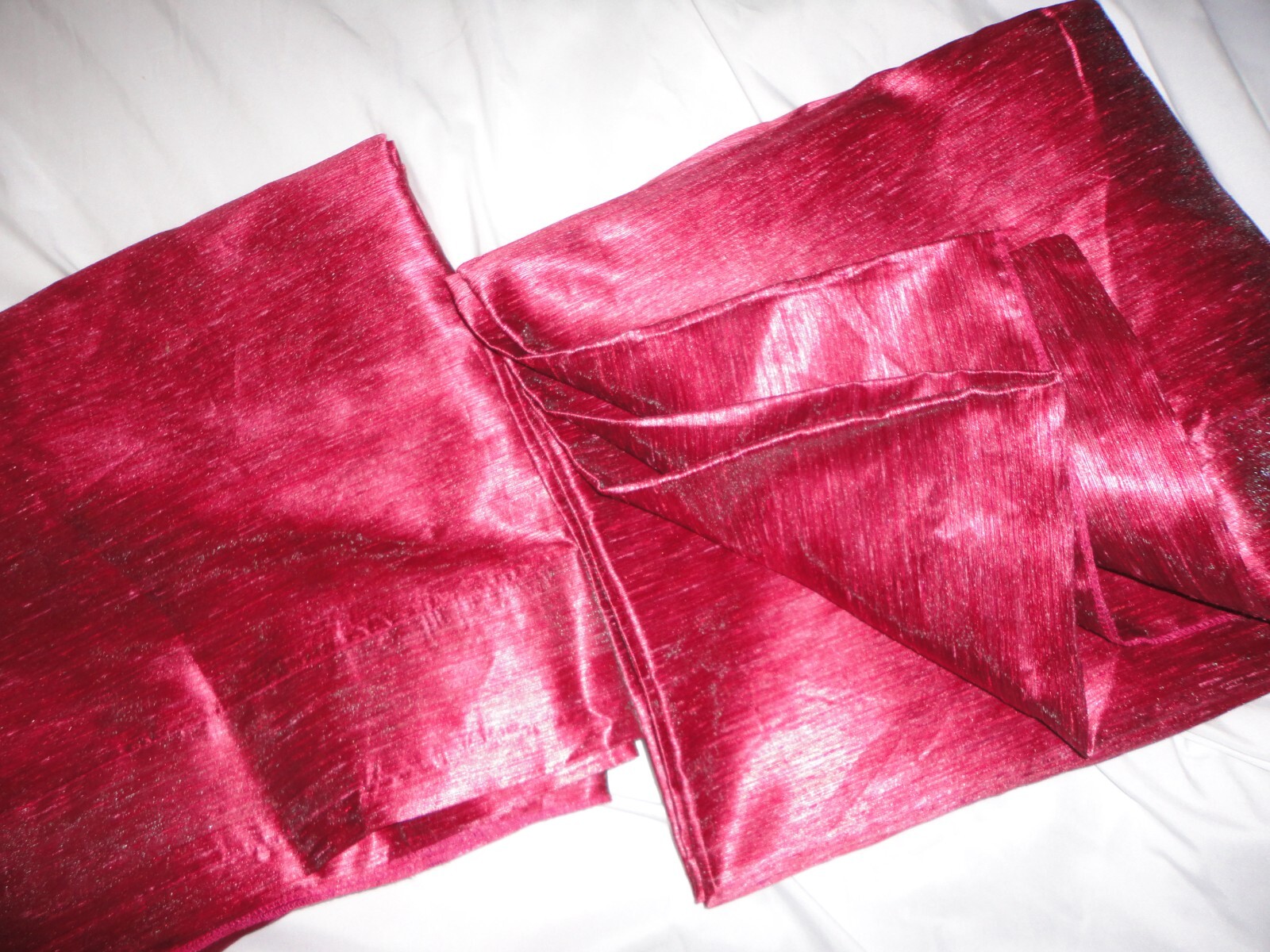 IKEA FELICIA SHINY metallic MAGENTA (2) UNLINED DRAPERY PANELS 56X104 100% POLY
