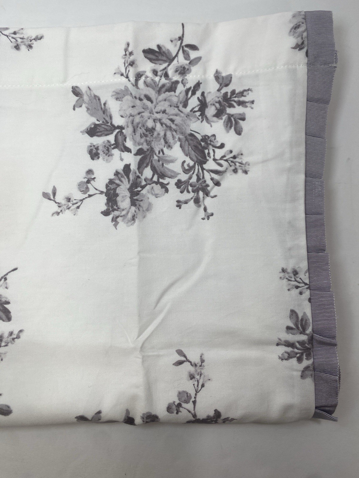 Piper & Wright Sabrina Grey Floral Straight Valance 88 X 15 1/4in Ruffle 705