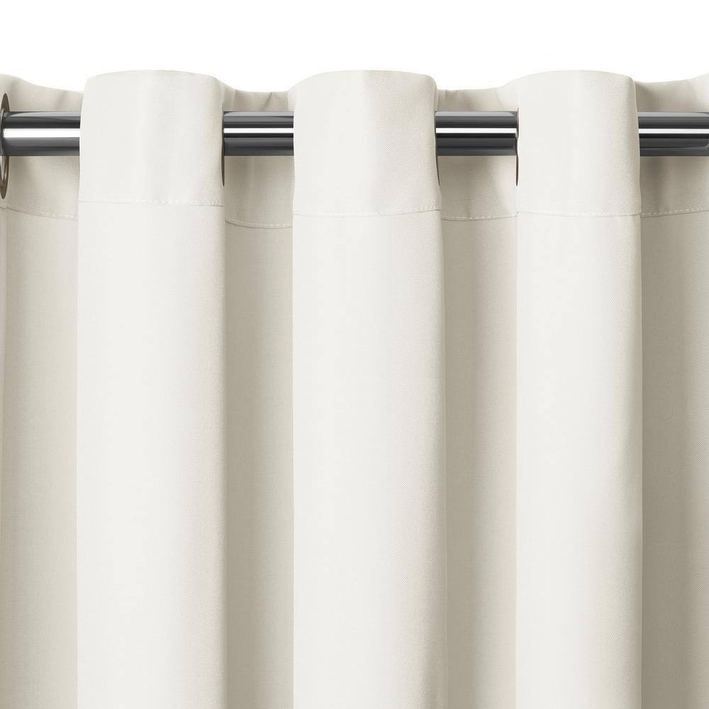 Connor White Polyester Solid 52 In. X 108 In. Grommet Top Indoor/Outdoor Room Da