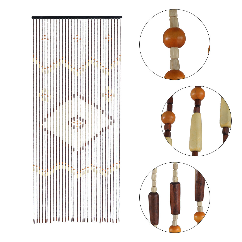 Bead Curtain, String Door Curtains Beaded Wooden Curtain 31 Line For Doorway