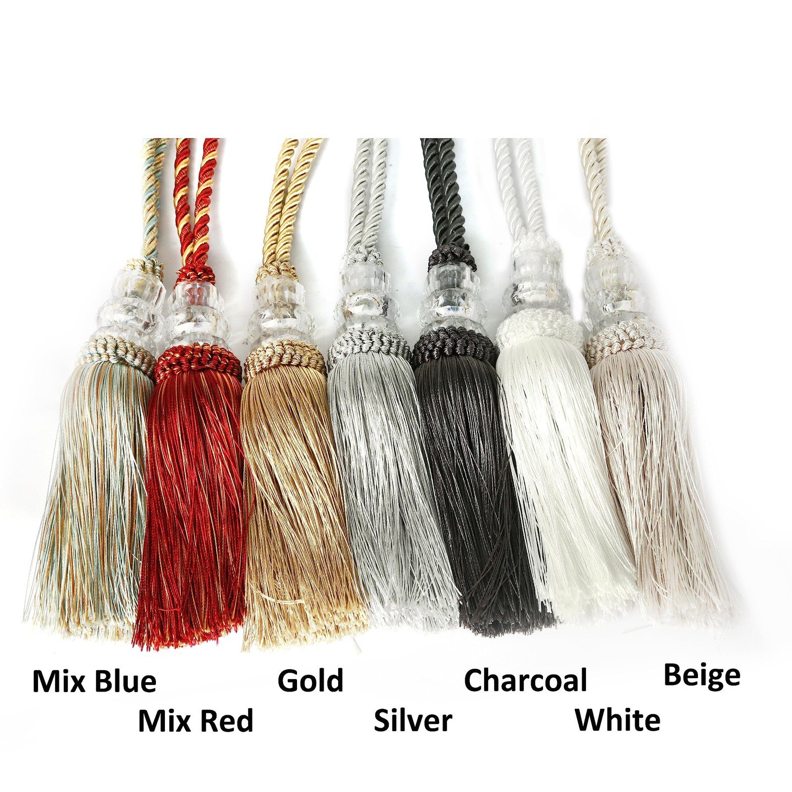 6 Pack Curtain Tiebacks with Tassel, Outdoor Elegant Decorative Curtain Holdb…