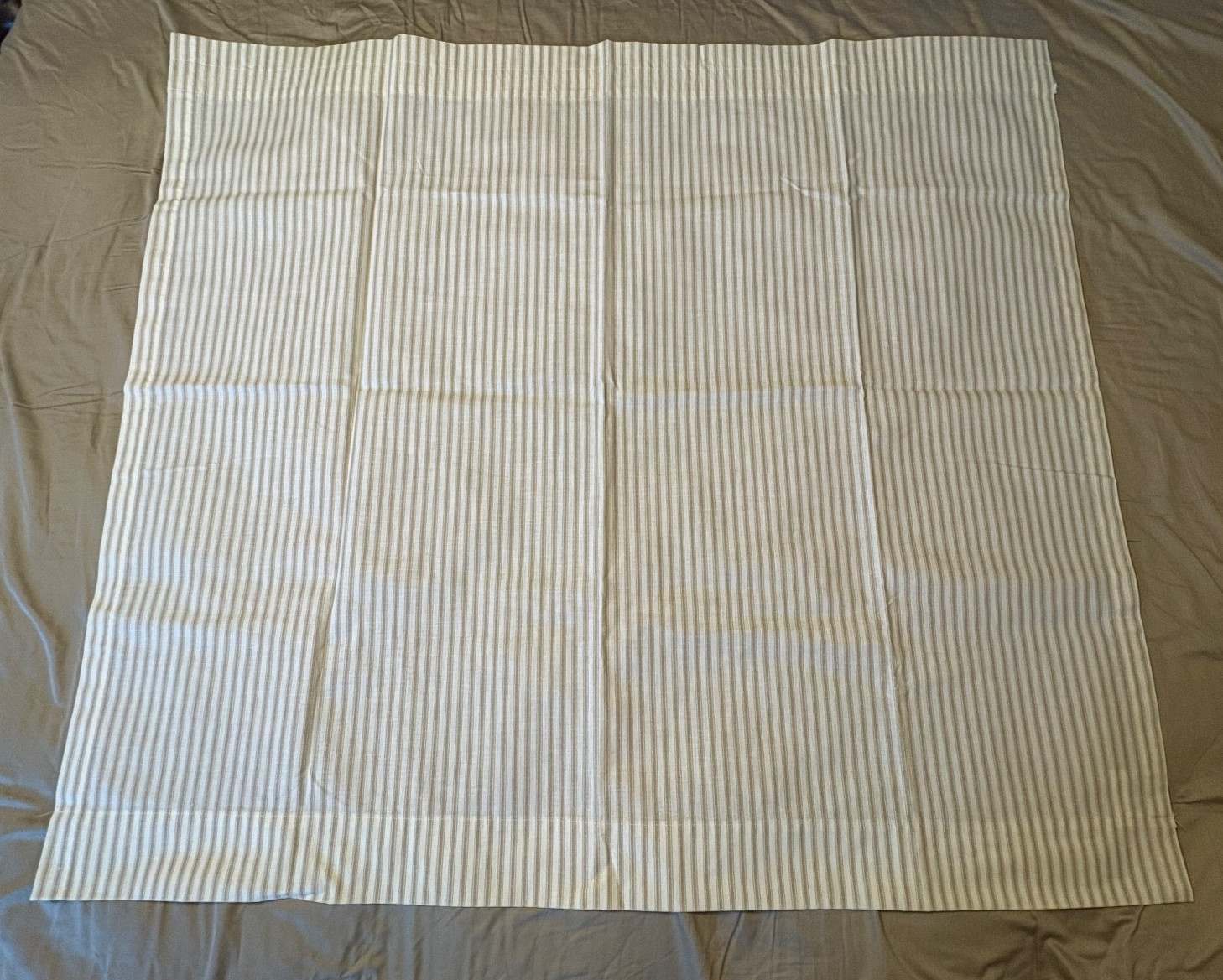 Country Curtains Ticking Stripe Natural, rod pocket, 1 long pair 2 short pairs