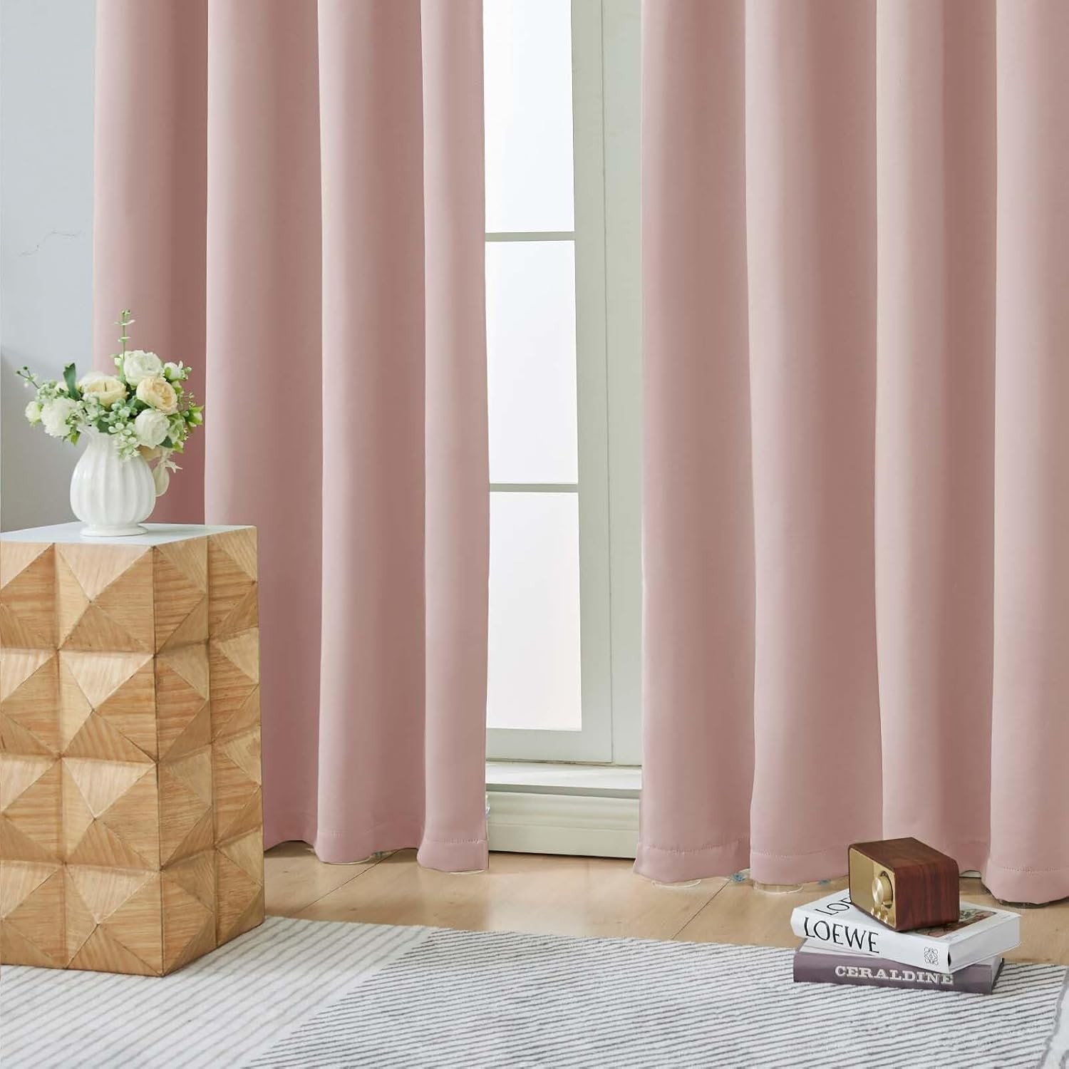 Blush Blackout Curtains, 2 Panels Set, 40″W x 72″L, Modern, Contemporary Style,