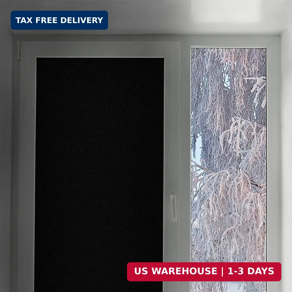 WPCTEV Total Blackout Window Privacy Film – 100% Light Blocking Static Cling Win