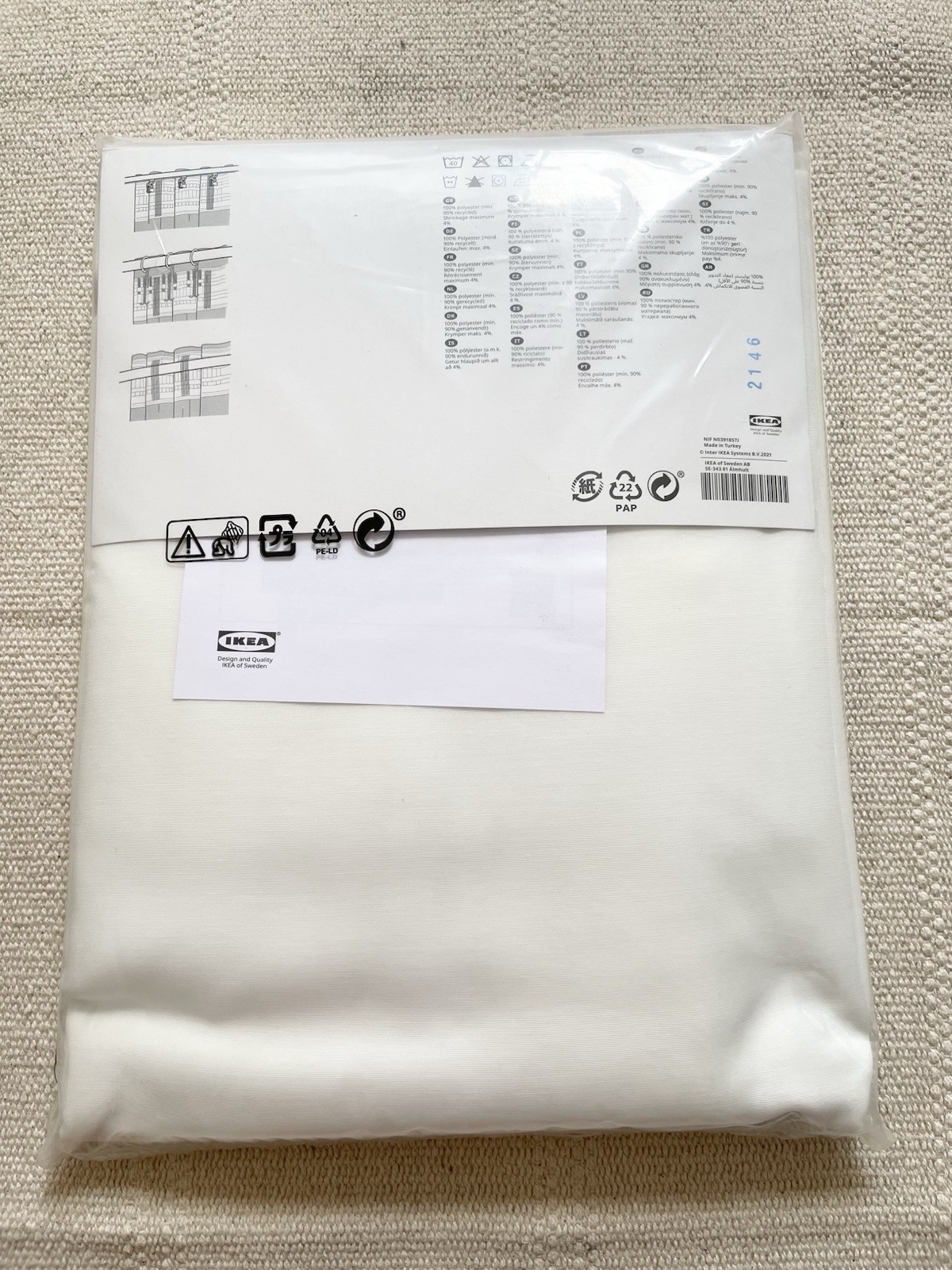 Ikea HILJA Curtains 2 Panels (1 pair) LONG 57″ x 98″ White – NEW
