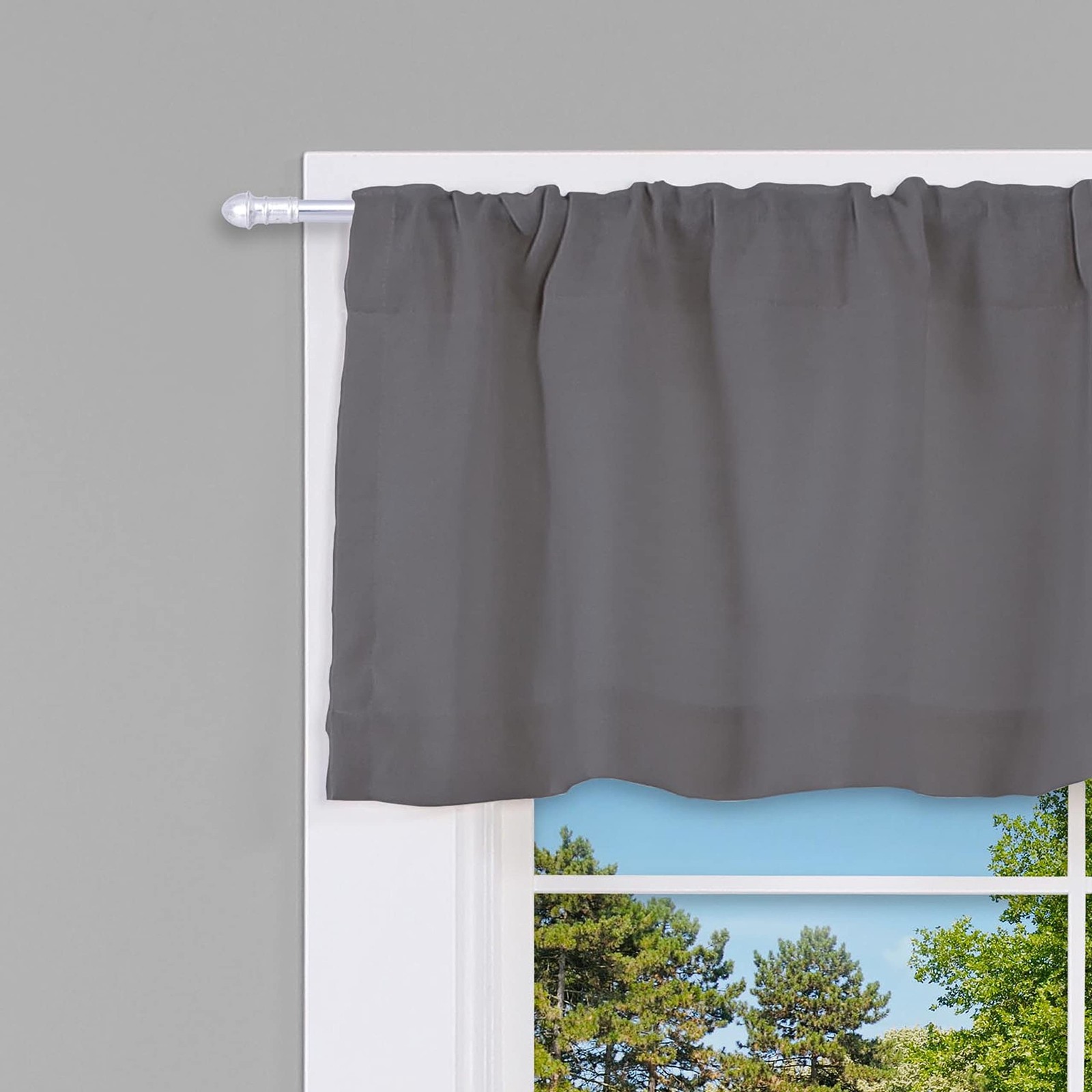 28-48 in. Adjustable Petite Café Curtain Rod, 2-Pack, 7/16 in. Diameter, Silver