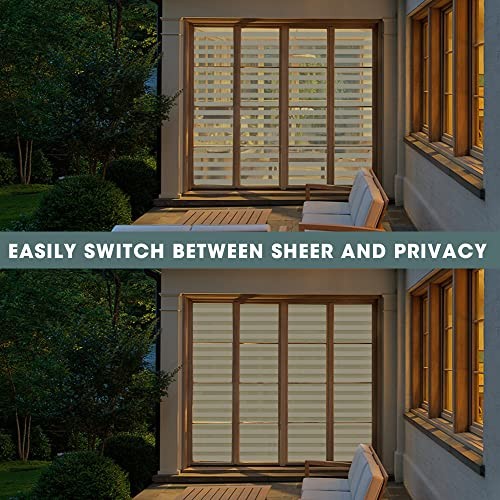 Cordless Zebra Blinds for Windows, 34″ W x 72″ H Living Room 34″W x 72″H White