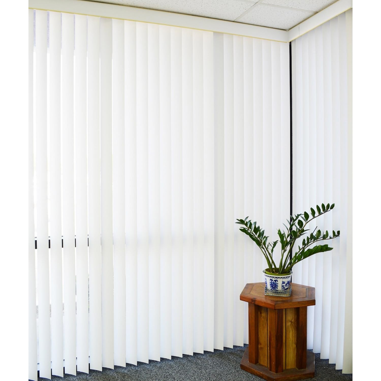 PVC Vertical Blind Replacement Slats Curved Smooth White 82.5 x 3.5 Inches