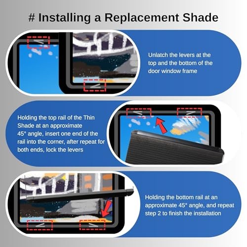 RV Pleated Window Shade Replacement for Lippert Prepped Entry Door, 12″ x 21″,