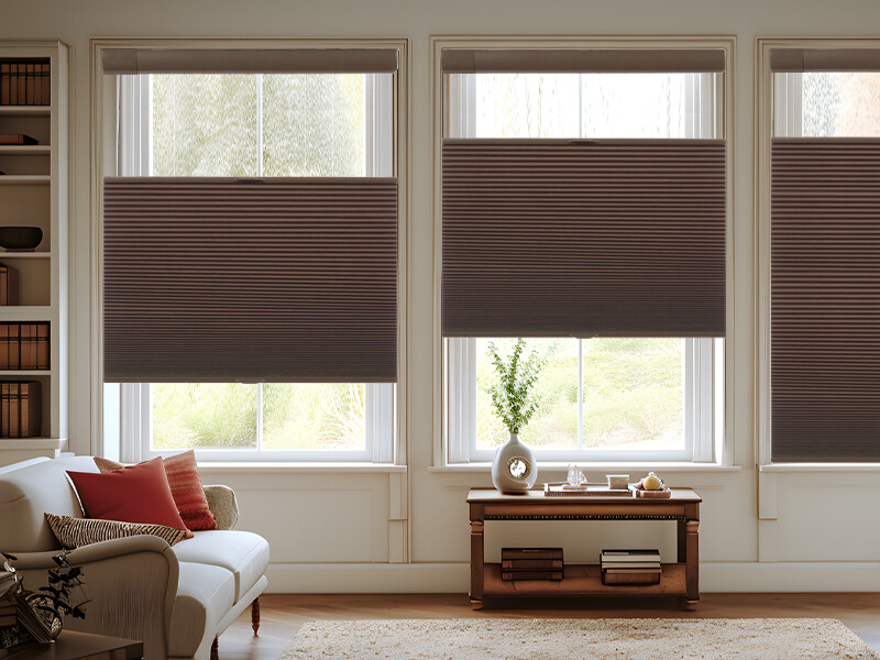 No Tool Screw Install Top Down Bottom Up Blackout Brown Cellular Blind Honeycomb