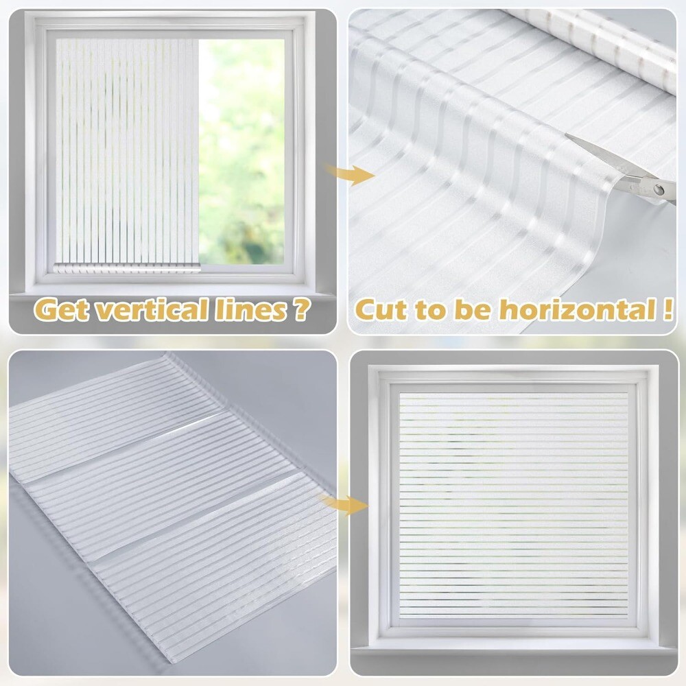 rabbitgoo Blinds Window Film Privacy Self Adhesive Static Cling Glass Sticker