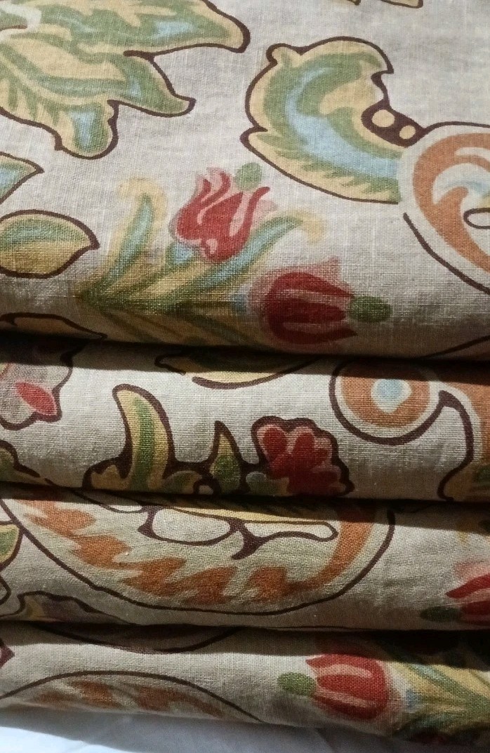 Pottery Barn (2) Simone Palampore Drapes Curtain Panels Lined Linen Blend 50×84