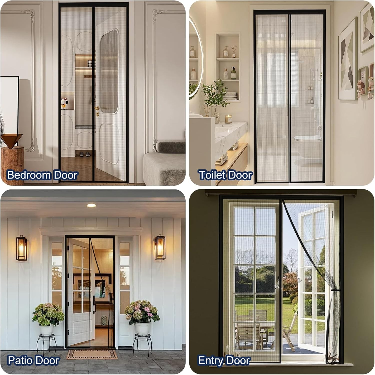 Magnetic Screen Door Mesh Keeps Bugs Out: Door Screen Magnetic Closure 36″ x 83″