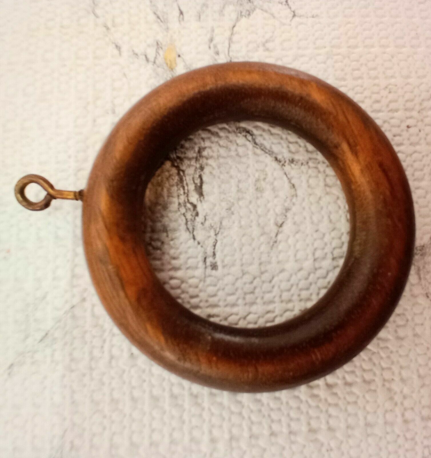 Wooden Curtain Drapery Rings with Hook Eyes Pole Rod Rings Craft Drapery 16 pcs.