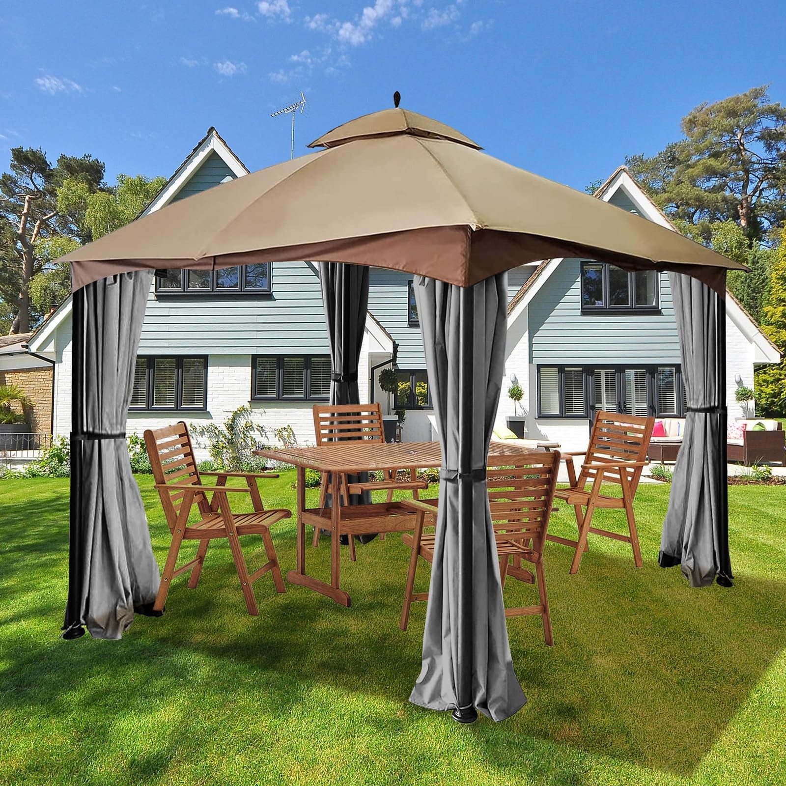 Gazebo Universal Replacement Privacy Curtain – Hugline 10′ x 12′ Gazebo Side …