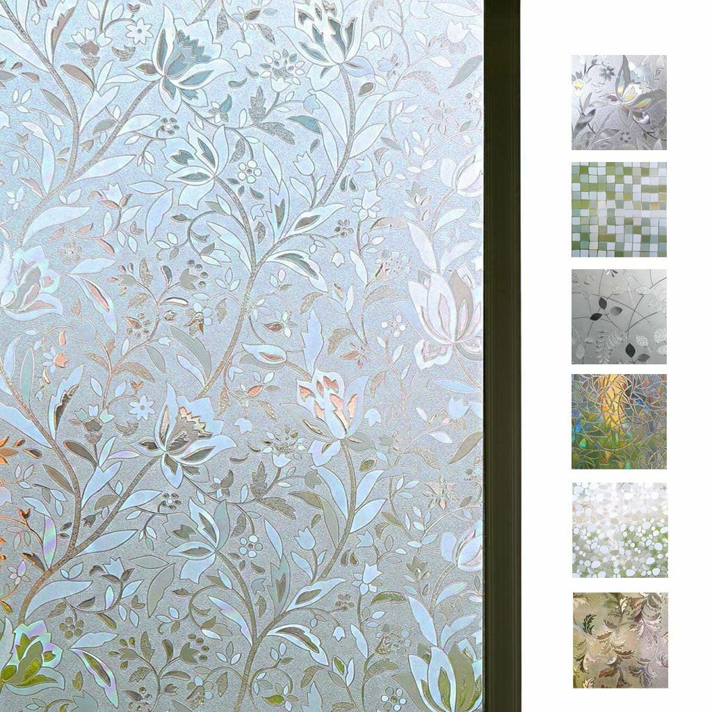 Home Window Film Privacy Static Cling Stained Glass Film Sticker Decoration NEW