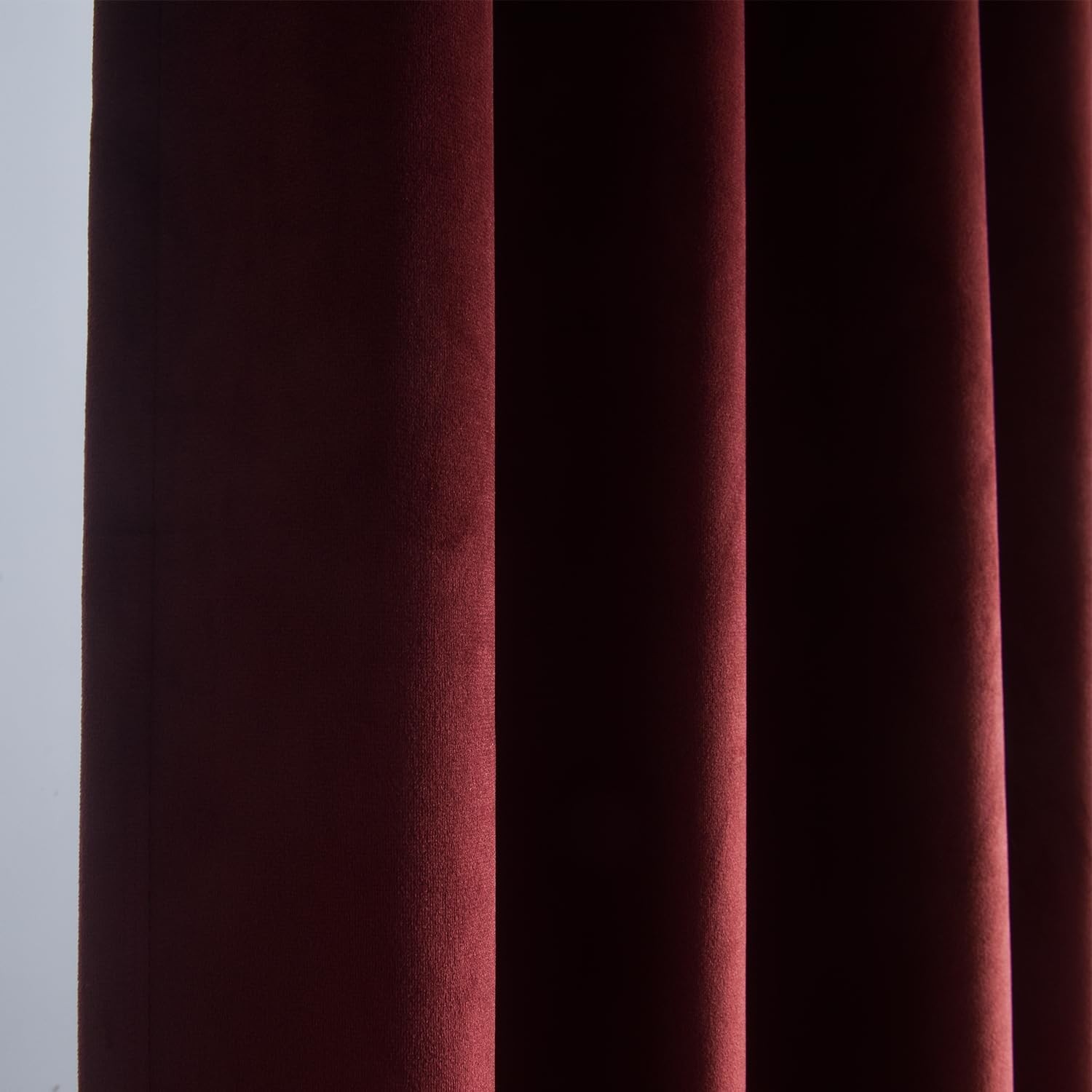 Velvet Ruby Wine Curtain 120 inch Long – Curtains Block Light Rod Pocket Thermal